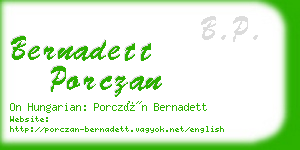 bernadett porczan business card